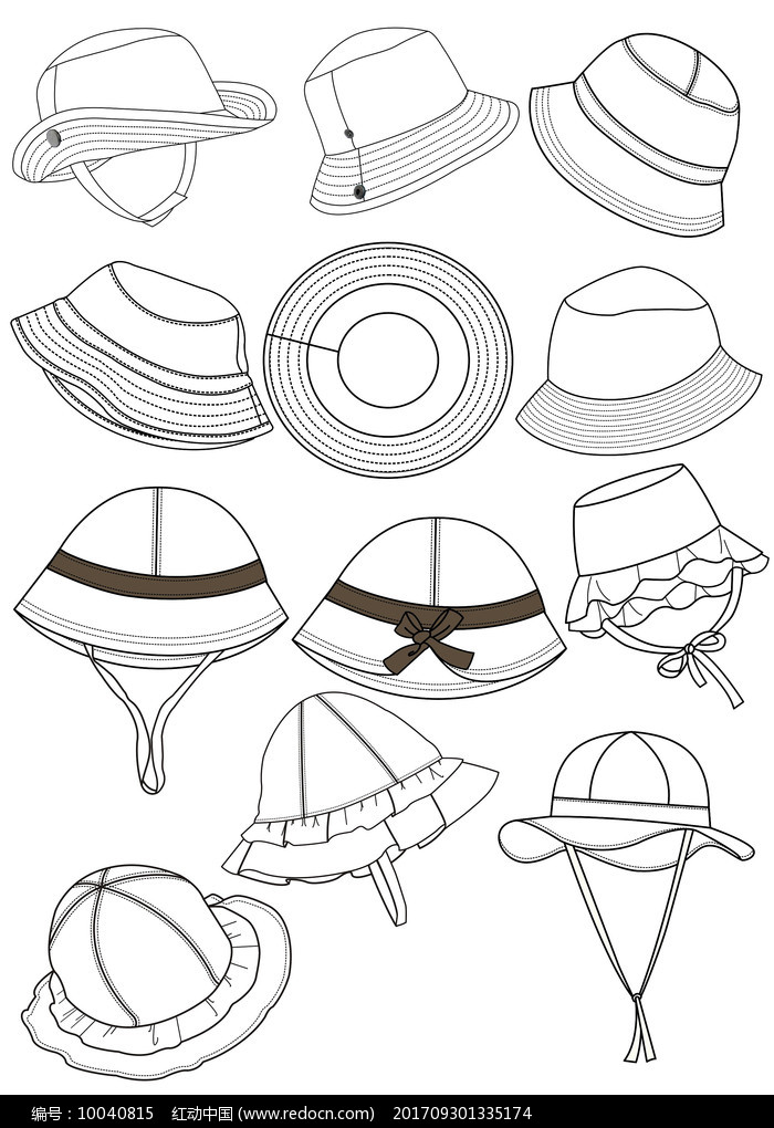 服饰配件太阳帽矢量图图片_产品设计_编号10040815.